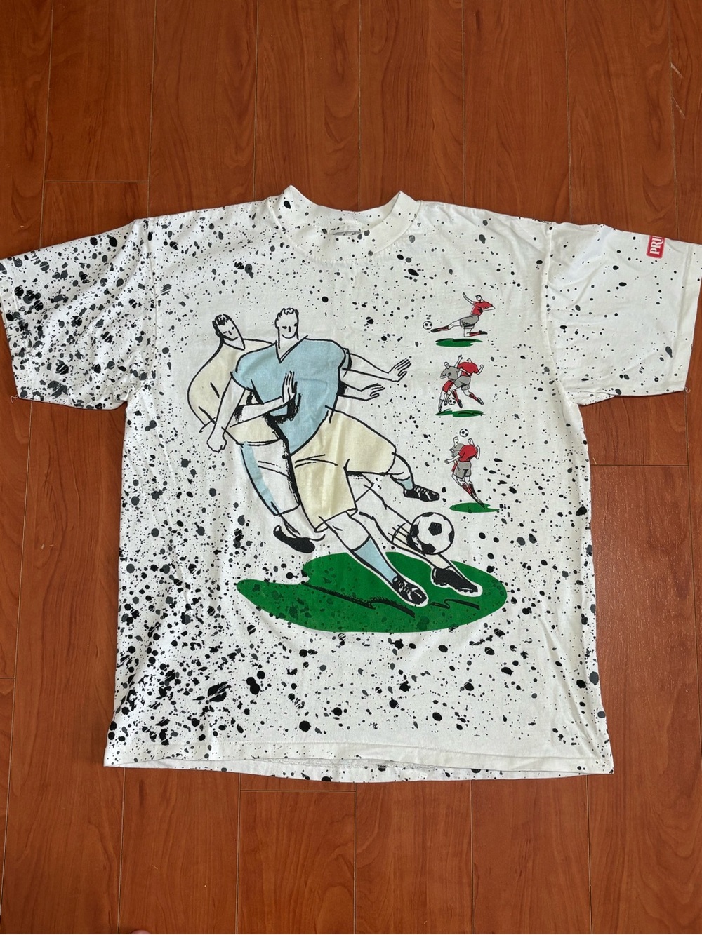 Vintage 90’s Primo Soccer Paint Splatter AOP T-Shirt Oneits Size Large
